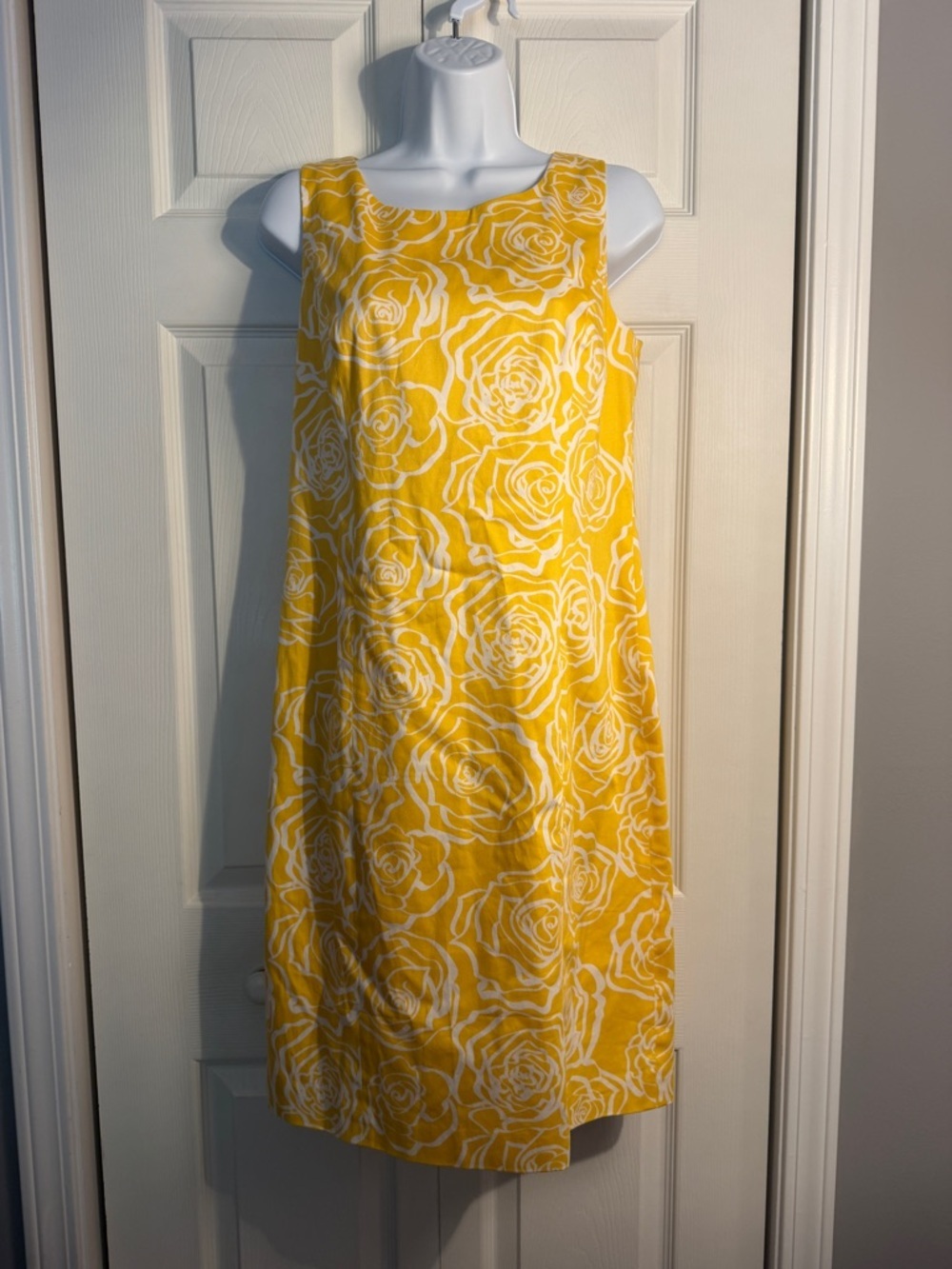Brooks Brothers "346" Yellow and White Floral Rose Shift Dress size 6 - Picture 1 of 8